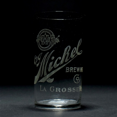 Michel Brewing Pre-Prohibition Etched Glass LA CROSSE WISC