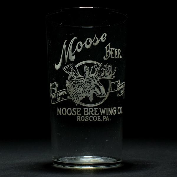 Moose Beer Pre-Prohibition White ACL Glass