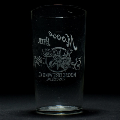 Moose Beer Pre-Prohibition White ACL Glass