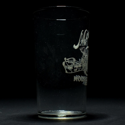 Moose Beer Pre-Prohibition White ACL Glass