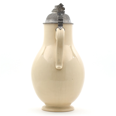 John C White Maltster Large Ceramic Pre-Pro Pewter-Lidded Jug