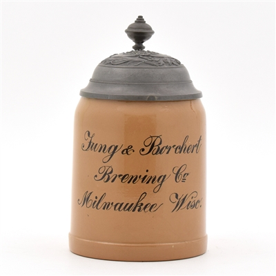 Jung and Borchert Brewing Pre-Pro Lidded Ceramic Stein MILWAUKEE