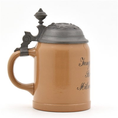 Jung and Borchert Brewing Pre-Pro Lidded Ceramic Stein MILWAUKEE