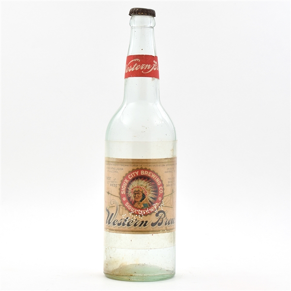 Western Brew Pre-Prohibition 24 OZ Bottle s Crown Sioux City Brewing