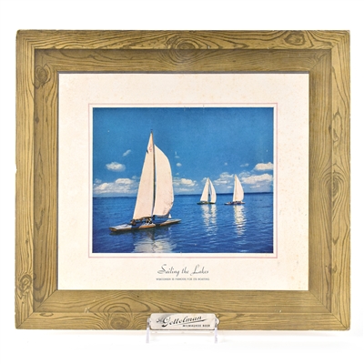 A Gettelman Milwaukee Beer 1940s Cardboard Sign SAILING THE LAKES