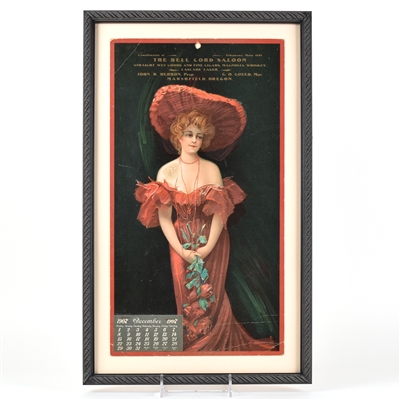 Bell Cord Saloon 1907 Calendar CASCADE LAGER MAGNOLIA WHISKEY