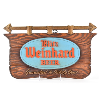 Blitz Weinhard Beer 1950s Composition Sign TOUGH TOP GRADE