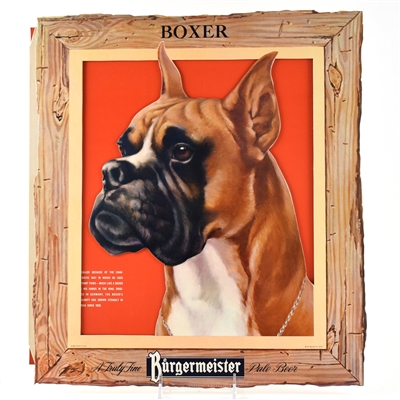 Burgermeister Beer 1950s Die Cut Cardboard Dog Signs Set of 4 NOS In Original Packaging