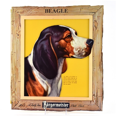 Burgermeister Beer 1950s Die Cut Cardboard Dog Signs Set of 4 NOS In Original Packaging