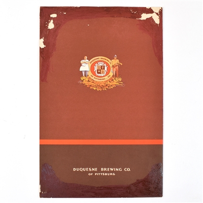 Carnegie Beer Bag and Duquesne Pilsener Menu
