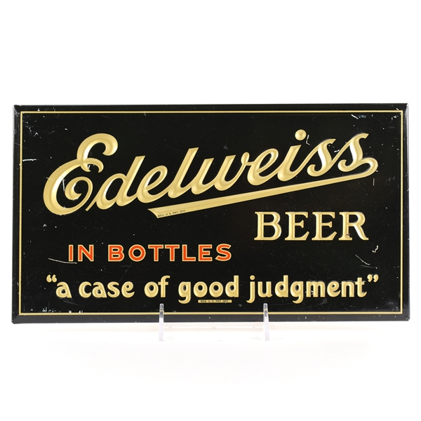 Edelweiss Beer 1930s Tin-Over-Cardboard Sign SCARCE