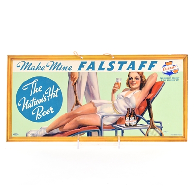 Falstaff Beer 1930s Cardboard TENNIS THEME Sign FRESH