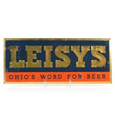 Leisys Beer 1930s Tin-Over-Cardboard Sign SCARCE