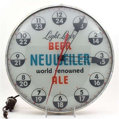 Neuweiler Beer 1950s Illuminated Pam Clock