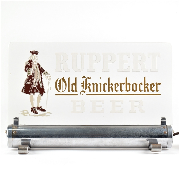 Ruppert Old Knickerbocker Beer Illuminated Glass Sign SHARP