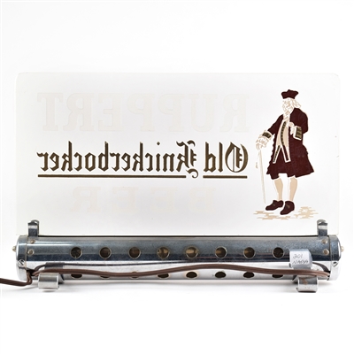 Ruppert Old Knickerbocker Beer Illuminated Glass Sign SHARP