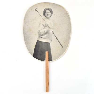 S Boltons Sons Ale Pre-Prohibition Cardboard Fan GOLF LADY RARE