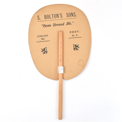 S Boltons Sons Ale Pre-Prohibition Cardboard Fan GOLF LADY RARE