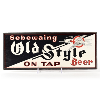 Sebewaing Old Style Beer On Tap 1940s Wood Sign