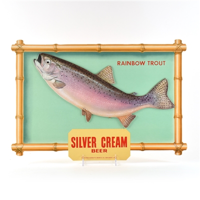 Silver Cream Beer Die Cut Cardboard Fish Signs Set of 4 NOS In Original Packaging