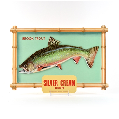Silver Cream Beer Die Cut Cardboard Fish Signs Set of 4 NOS In Original Packaging