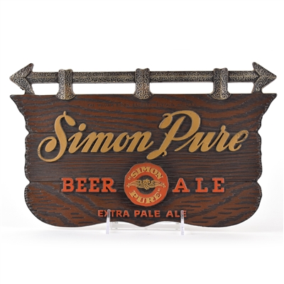 Simon Pure Beer Ale 1950s Composition Sign