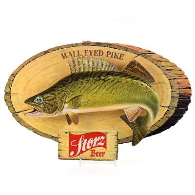 Storz 1950s Die Cut Cardboard Fish Signs Set of 3 NOS In Original Packaging