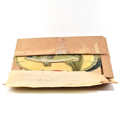 Storz 1950s Die Cut Cardboard Fish Signs Set of 3 NOS In Original Packaging