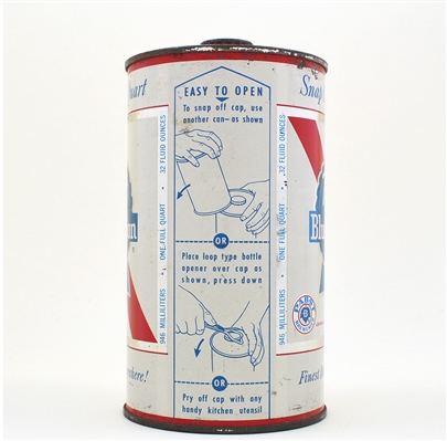 Pabst Blue Ribbon Quart Snap Cap NEWARK 217-2