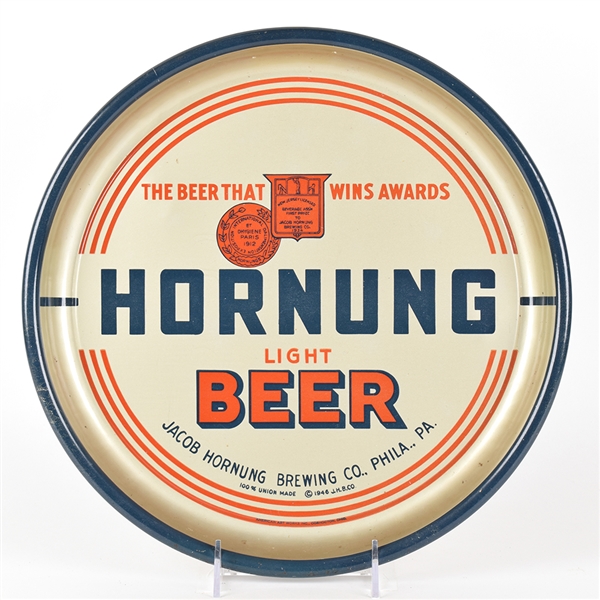 Hornung Light Beer 1940s Serving Tray