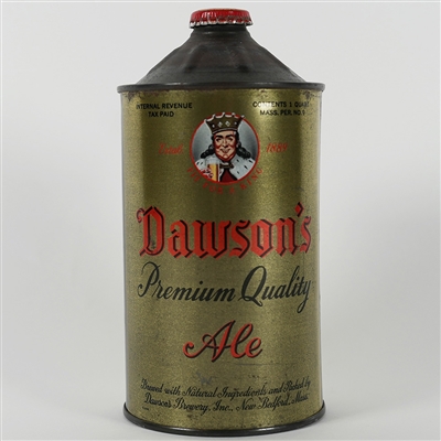 Dawsons Premium Quality Ale Gold Metallic Quart Cone Top L206-15 RARE LIKELY BEST