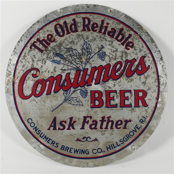 Consumers Old Reliable Beer Ask Father LEYSE Sign ULTRA RARE