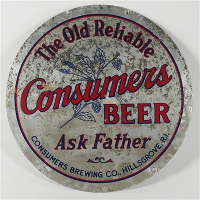 Consumers Old Reliable Beer Ask Father LEYSE Sign ULTRA RARE