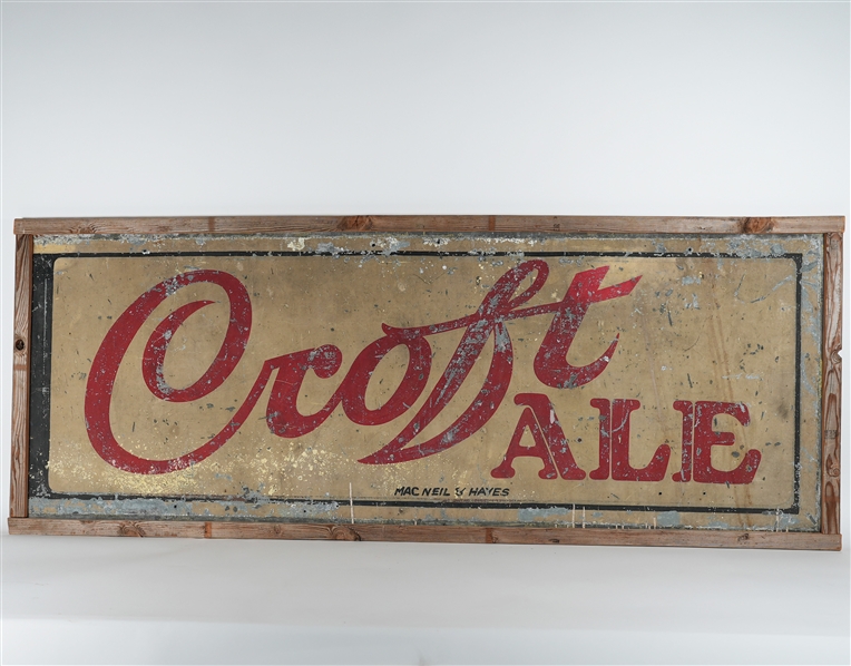 Croft Ale Large Tin Sign Boston RARE