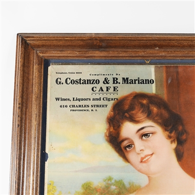 Hanleys Peerless Ale G Costanzo B Mariano Café Chromolithograph 1915 Calendar