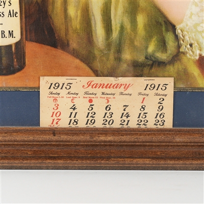 Hanleys Peerless Ale G Costanzo B Mariano Café Chromolithograph 1915 Calendar