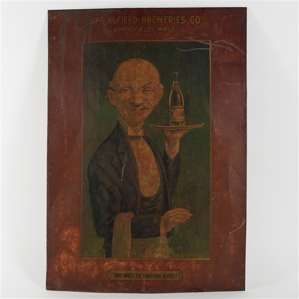 Springfield Breweries Who Wants Handsome Waiter Pre-Proh Tin Sign