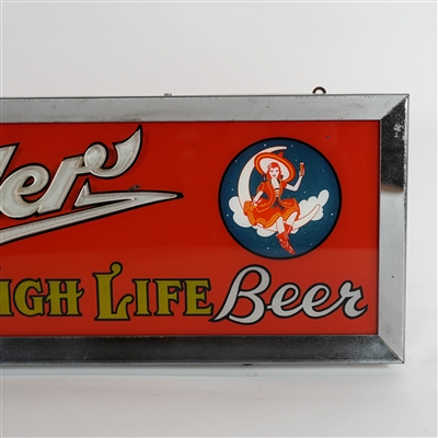 Miller High Life Beer Girl On Moon Illuminated ROG Sign STUNNING