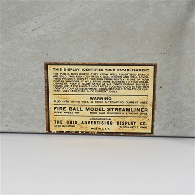 Old Export Mountain Water Illuminated RPG FIREBALL STREAMER Sign