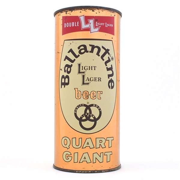 Ballantine Light Lager Beer Quart Flat Top DOUBLE LL 237-4 RARE