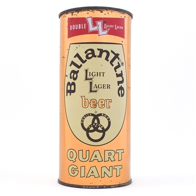 Ballantine Light Lager Beer Quart Flat Top DOUBLE LL 237-4 RARE
