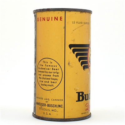 Budweiser Beer Instructional Flat Top 68A X CODE 43-35 OI 142