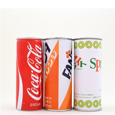 Coca-Cola Products Japanese Cans Coke Fanta Sprite 3 Different Pull Tabs