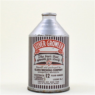 Glueks Beer Crowntainer RICH GOLD CNMT STATEMENT UNLISTED