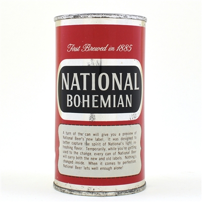 National Bohemian Beer Flat Top TRANSITIONAL LABEL USBCII 96-20 UNLISTED
