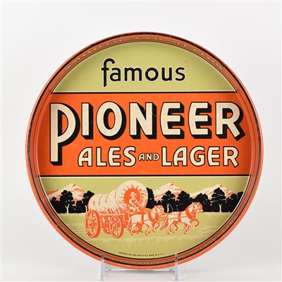 Pioneer Ales and Lager 1930s Serving Tray GREEN ORANGE