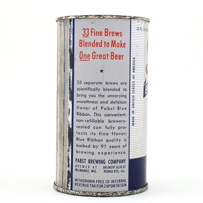 Pabst Blue Ribbon Beer Flat Top GRAY SIDE PANELS WITHDRAWN FREE UNLISTED