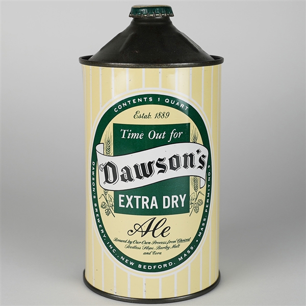Dawsons Extra Dry Ale Quart Cone Top 206-16 RARE LIKELY BEST