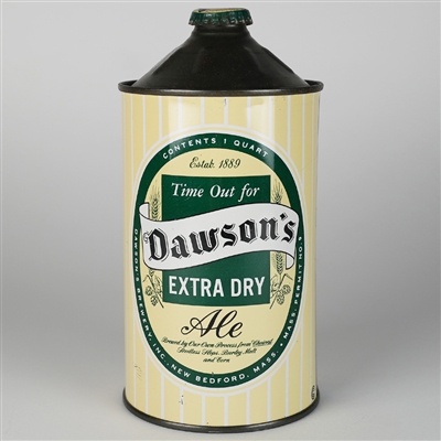 Dawsons Extra Dry Ale Quart Cone Top 206-16 RARE LIKELY BEST