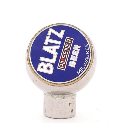 Blatz 1940s 2-Sided Enameled Chrome Ball Tap Knob